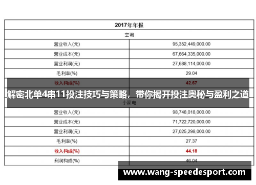 解密北单4串11投注技巧与策略，带你揭开投注奥秘与盈利之道