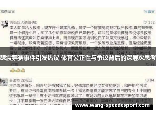 魏震禁赛事件引发热议 体育公正性与争议背后的深层次思考